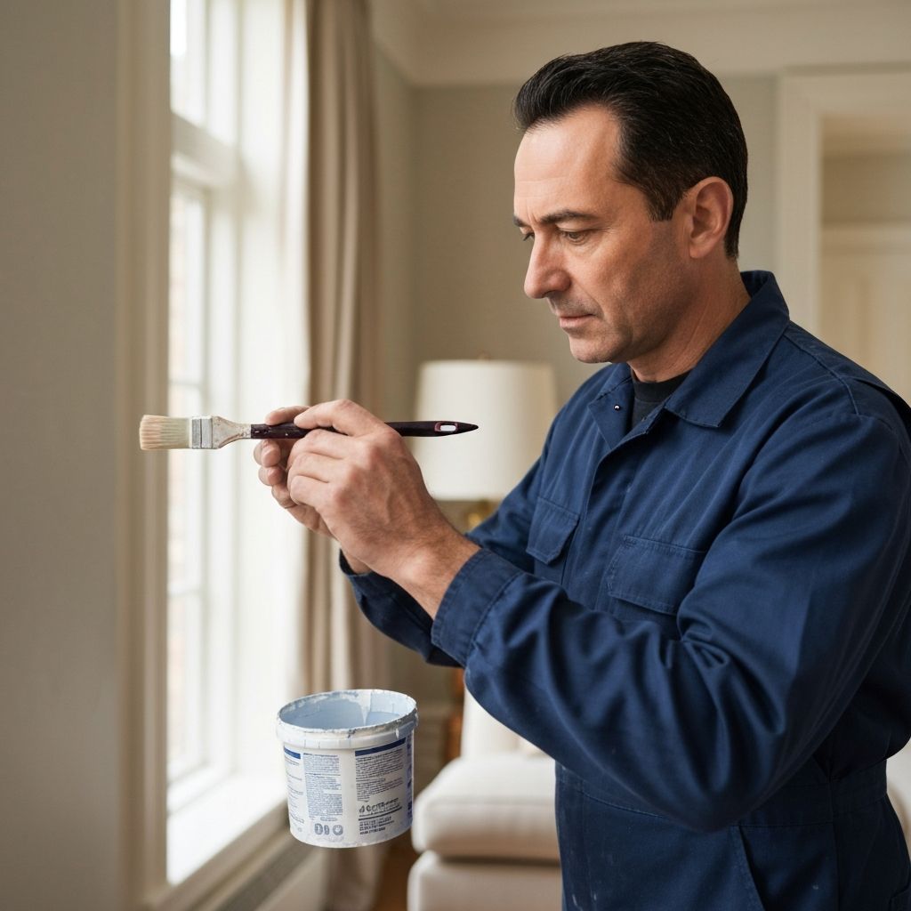 Artisan peintre au travail